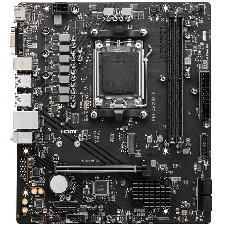 MSI PRO A620M-B Mainboard, Sockel AM5, AMD A620, mATX, DDR5 image number 2