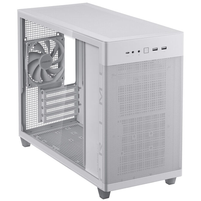 ASUS Prime AP201 Micro-ATX case, Tempered Glass - white image number 1