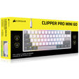 Corsair CLIPPER PRO MINI 60 Hall Effect Gaming Keyboard, Backlit RGB LED, CORSAIR MGX Core, WHT , PBT DS Keycaps image number null