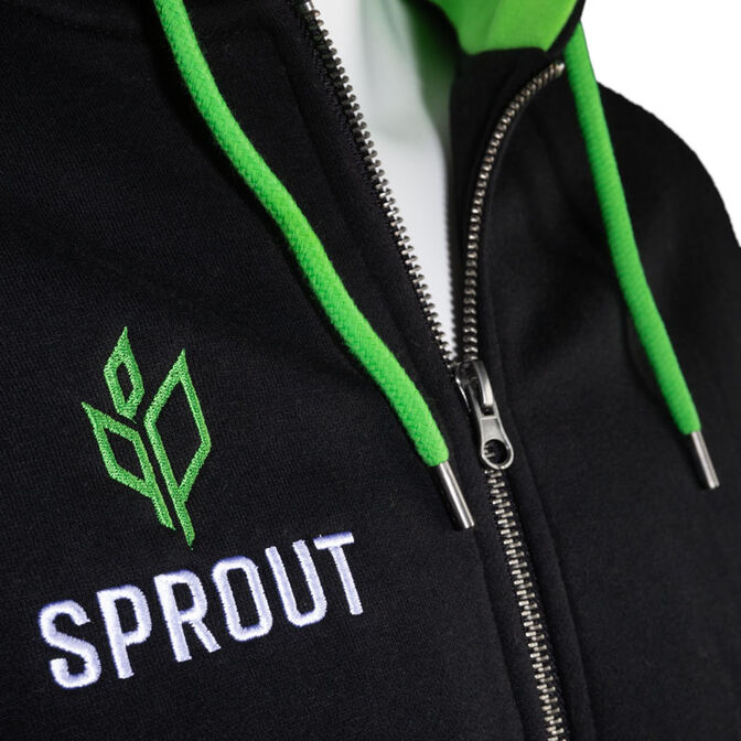 GamersWear SPROUT Basic Kapuzenjacke - Gr&ouml;&szlig;e M, schwarz/gr&uuml;n image number 2