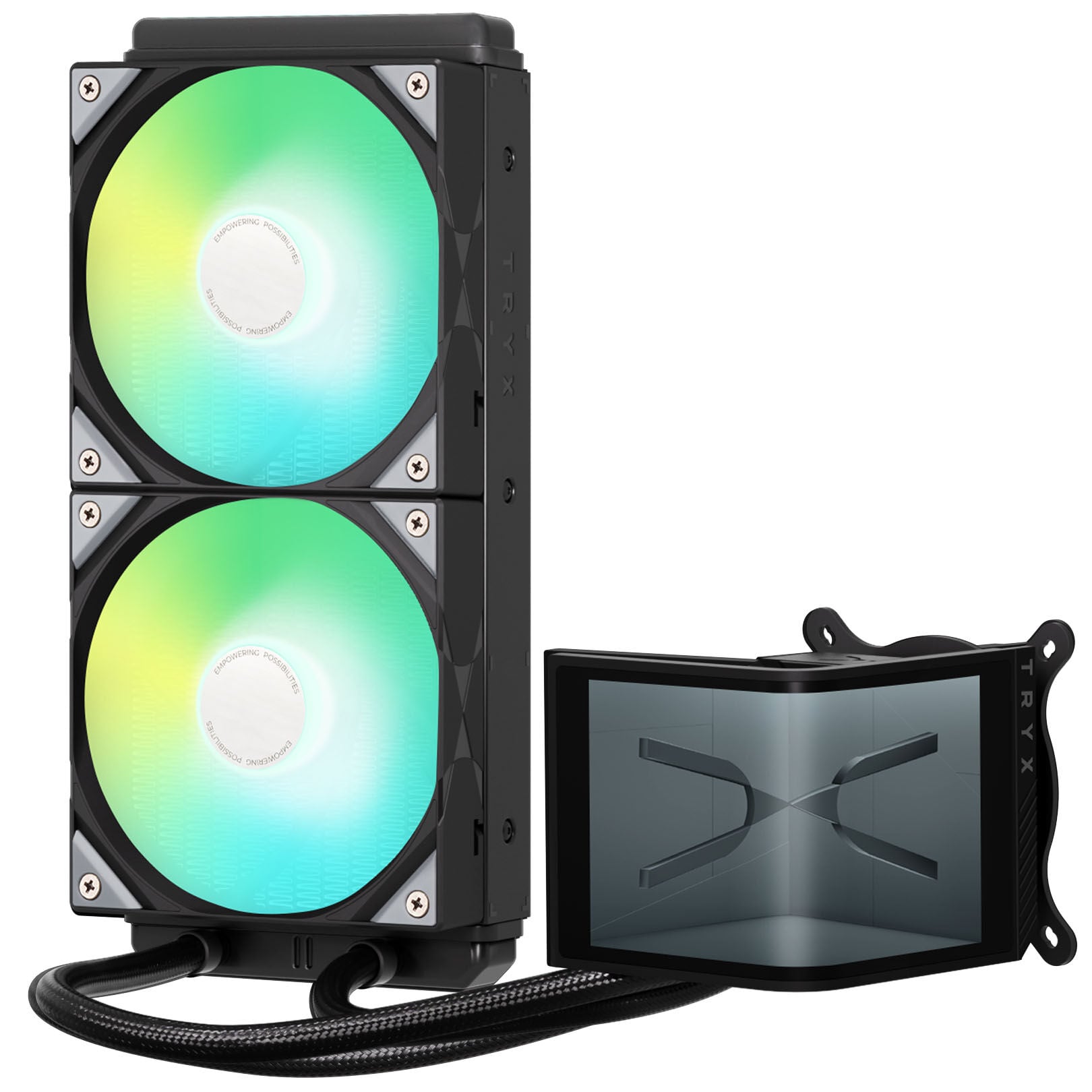 TRYX PANORAMA SE ARGB 240 All-in-One Liquid Cooler, 3D-AMOLED Display &ndash; 240mm, Black