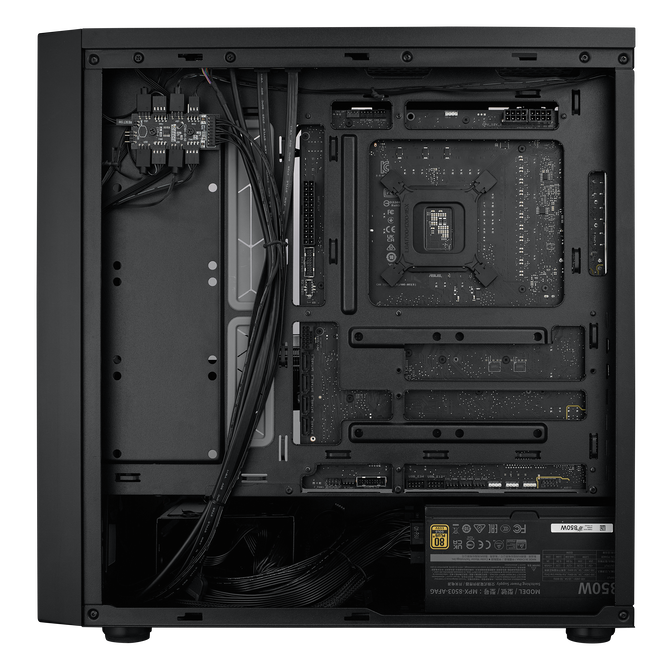 Cooler Master MasterBox 600 ARGB PC case, Mid Tower, E-ATX, RGB, Tempered Glass - black image number 9