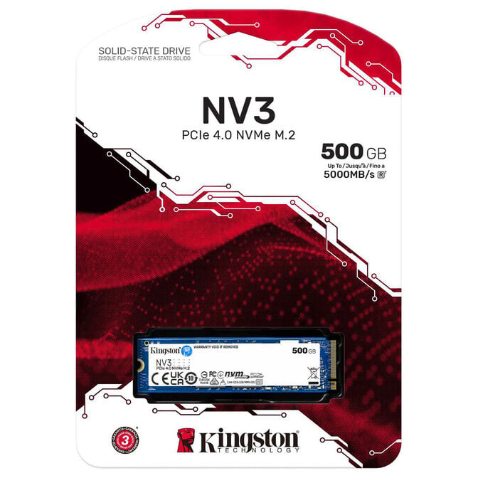 Kingston NV3 NVMe, PCIe 4.0 M.2 Typ 2280 - 500 GB image number 2