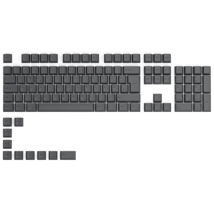 Glorious GPBT Keycaps - 115 PBT Tastenkappen, ISO, DE-Layout, Black Ash image number 0