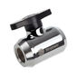 Bitspower Absperrhahn 2x IG 1/4 Zoll, schwarzer Griff - shiny silver
