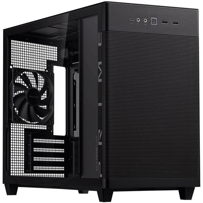 ASUS Prime AP201 Micro-ATX case, Tempered Glass - black image number 0