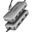 AXAGON HMC-CUB83X2 USB-C Hub, 7-in-1 Docking Station, Dual 4K, 10Gbps - Grey image number null