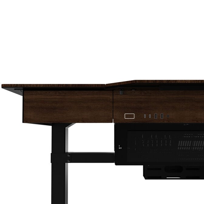 Lian Li DK07 Tischgeh&auml;use Wood Edition, Dual-System-f&auml;hig, 2x E-ATX, h&ouml;henverstellbar - Walnuss, schwarz image number 11
