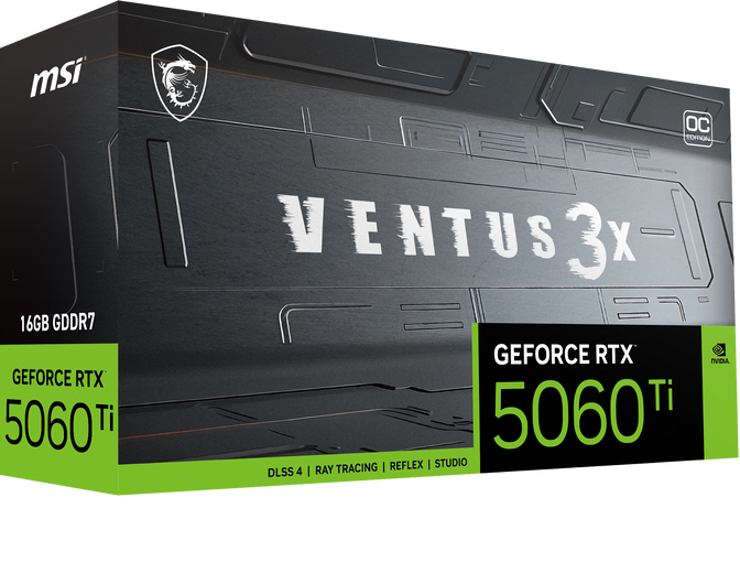 MSI GeForce RTX 5060 Ti Ventus 3X OC, 16384 MB GDDR7 image number 1