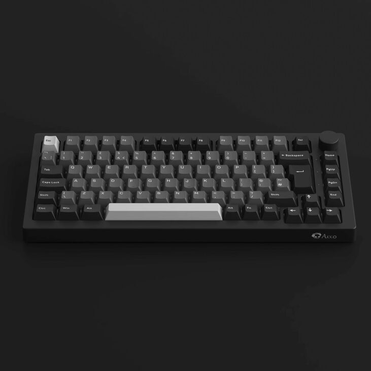 AKKO 5075B Gaming Keyboard, RGB - Lavender Purple Pro Switches, ISO DE/UK/Nordic, black & silver image number 2