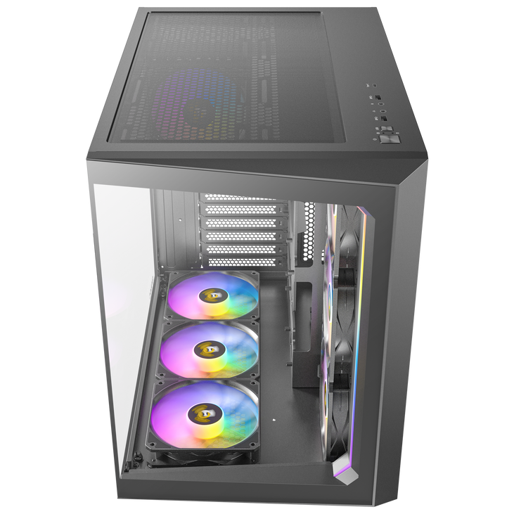 Antec C5 Computer Case, Mid-Tower, ATX, RGB, Tempered Glass - black image number 13