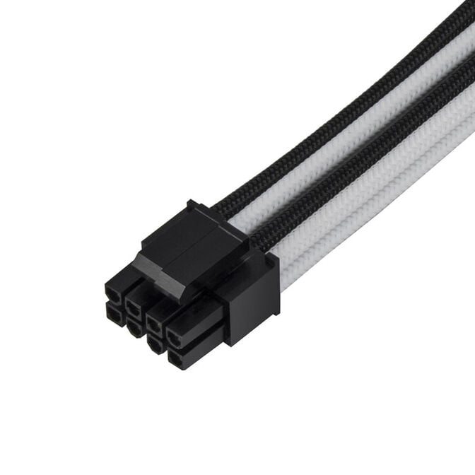 SilverStone EPS 8-Pin zu EPS/ATX 4+4-Pin Kabel, 300mm - schwarz/wei&szlig; image number 2