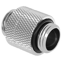 Barrow Adapter, gerade G1/4 Zoll AG auf G1/4 Zoll AG, drehbar - 14mm, wei&szlig;-silber
