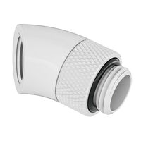 Barrow Adapter 45 Degree G1/4 Inch Male to G1/4 Inch Female - Rotatable, White