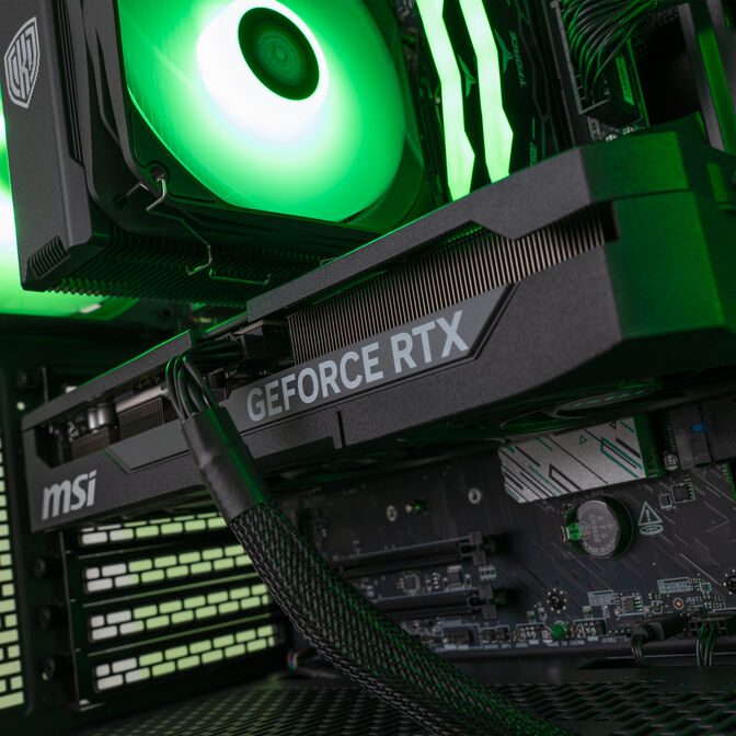 Gaming PC Mach 5 Green, AMD Ryzen 5 7500X3D, RTX 5070 Ti - Prebuilt PC image number 6