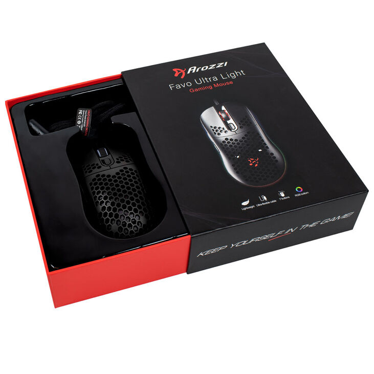 Arozzi Favo Ultra Light Gamingmaus - schwarz image number 6