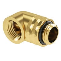 Barrow Dazzle Adapter 90 Degree G1/4 Inch Male to G1/4 Inch Female - Swivel, Gold