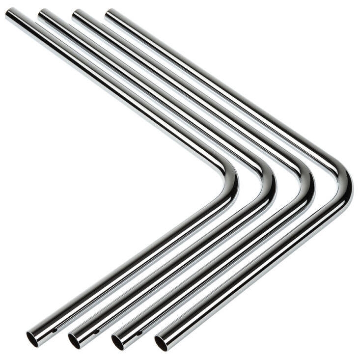 Bitspower Brass Hardtube 14mm OD, 220x300mm, 90 Degree - 4-Pack, silver image number 0