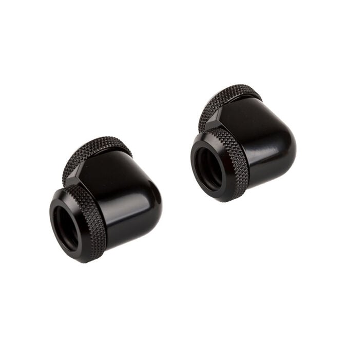 Corsair Hydro X Series XF Hardline Adapter 90 Degree 12mm OD to 12mm OD Hardtube - 2 Pack, Black image number 1