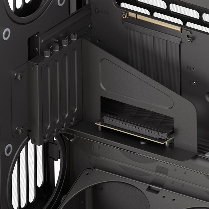 HAVN HS 420 VGPU PC Case, Mid Tower, E-ATX, Tempered Glass, PCIe 5.0 Riser Cable - Black image number 7