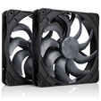Noctua NF-A14X25 G2 PWM Sx2-PP chromax.black L&uuml;fter, LCP - schwarz, 140mm, 2er-Pack image number null