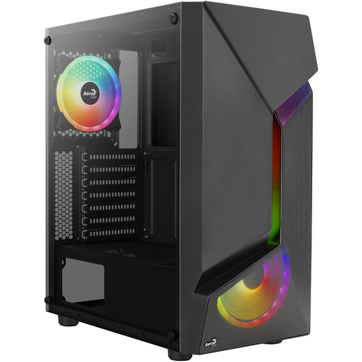 Aerocool Scape-G-BK-v2 Mid Tower, Tempered Glass, FRGB - Black image number 8