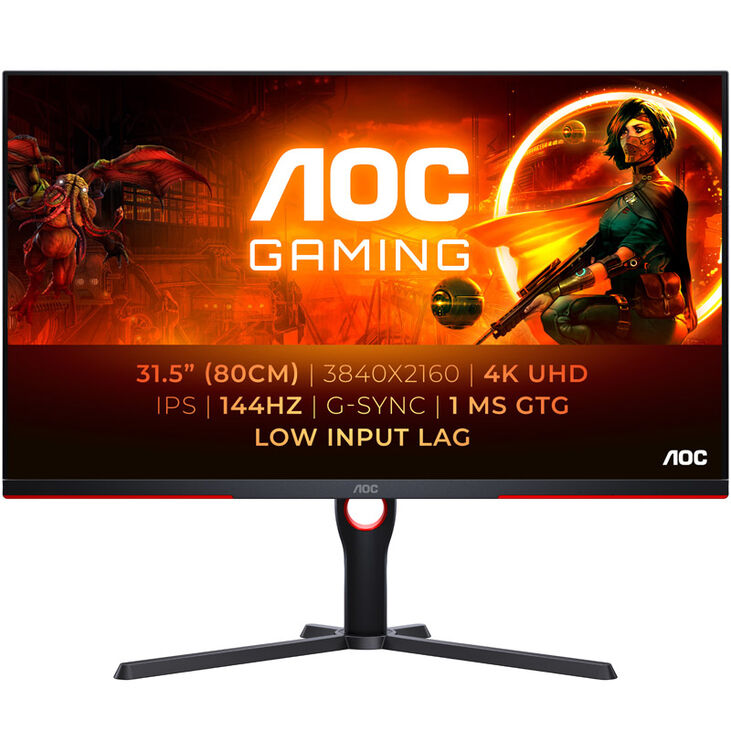 AOC Gaming U32G3X/BK, 31.5 inch Gaming Monitor, 144 Hz, IPS, G-SYNC Compatible image number 0