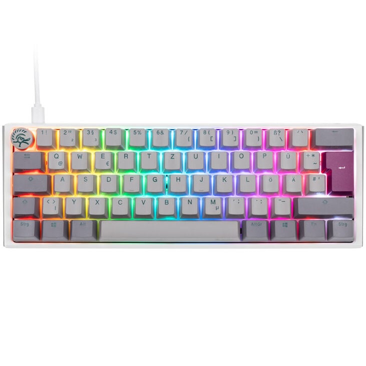 Ducky One 3 Mist Grey Mini Gaming Keyboard, RGB LED - MX-Brown image number 1
