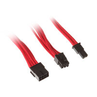 SilverStone 8-Pin-PCIe auf 6+2-Pin-PCIe Verl&auml;ngerung - 250mm rot