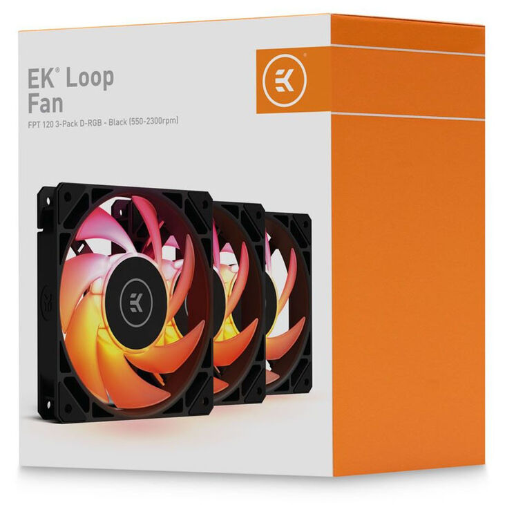 EK Water Blocks EK-Loop Fan FPT 120 DRGB PWM Lüfter, 3er-Pack, 550-2300Umin - schwarz image number 3