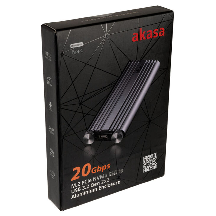Akasa externes M.2 NVMe Gehäuse, USB 3.2, Aluminium - silber image number 6