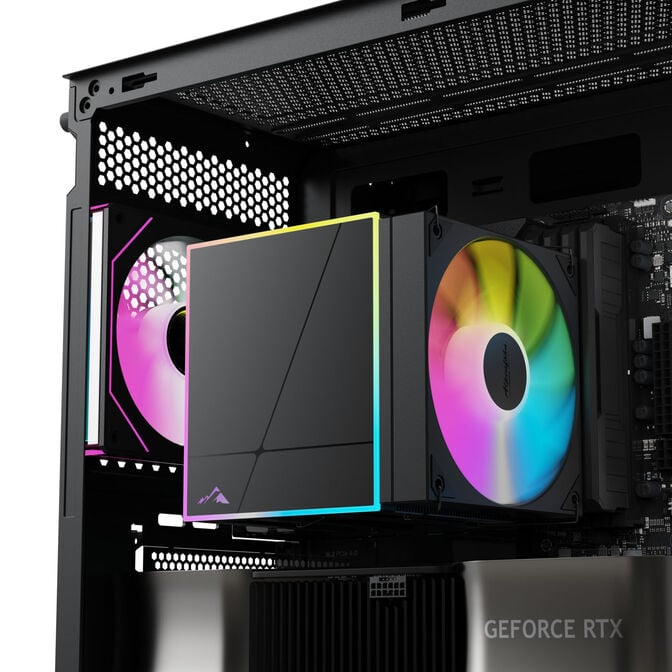 Alpenf&ouml;hn Matterhorn 2 Aurora Max CPU-K&uuml;hler, 250 W TDP, Dual-Tower, 2x 120-mm-PWM, ARGB - schwarz image number 8