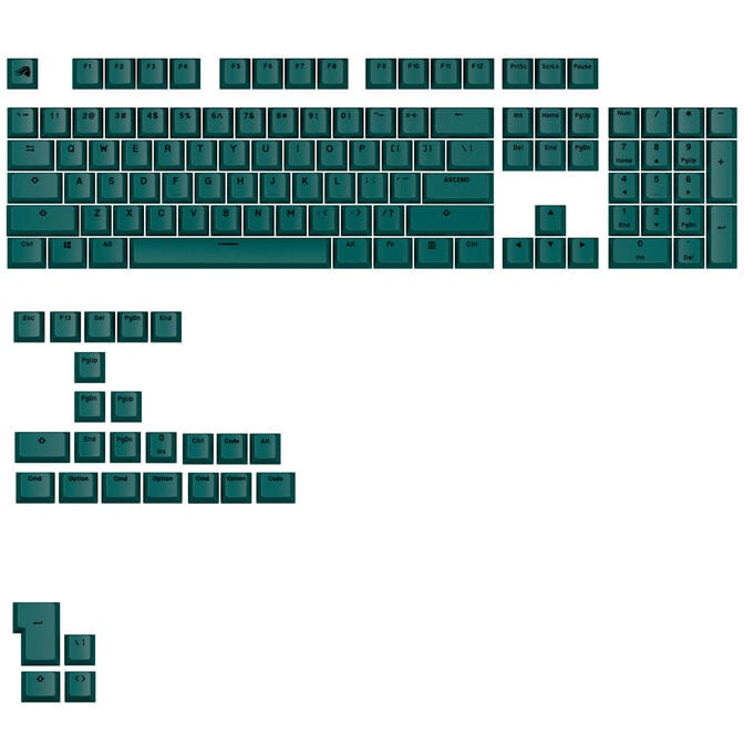 Glorious GPBT Basics Keycaps, ANSI Layout (US), PBT, Doubleshot - Totem Green image number 0