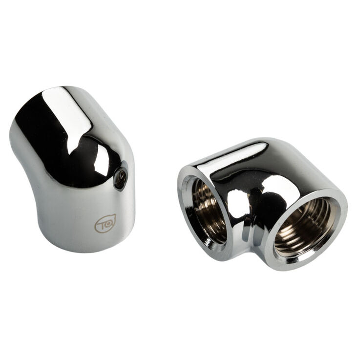 Bitspower Touchaqua Adapter 90 Degree G1/4 Inch Female to G1/4 Inch Female - 2 Pack, silver image number 0