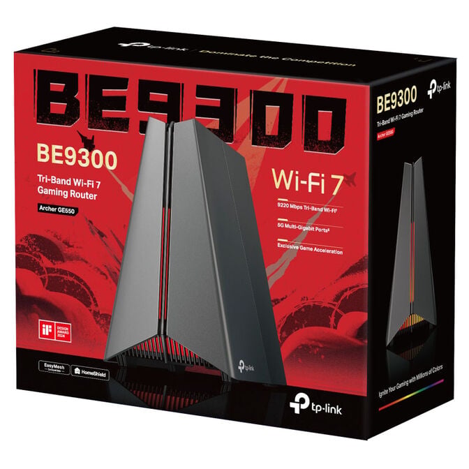 TP-Link Archer GE550 Gaming-Router, Tri-Band WiFi 7, 9.220 Mbit/s, Mesh, RGB - schwarz image number 7
