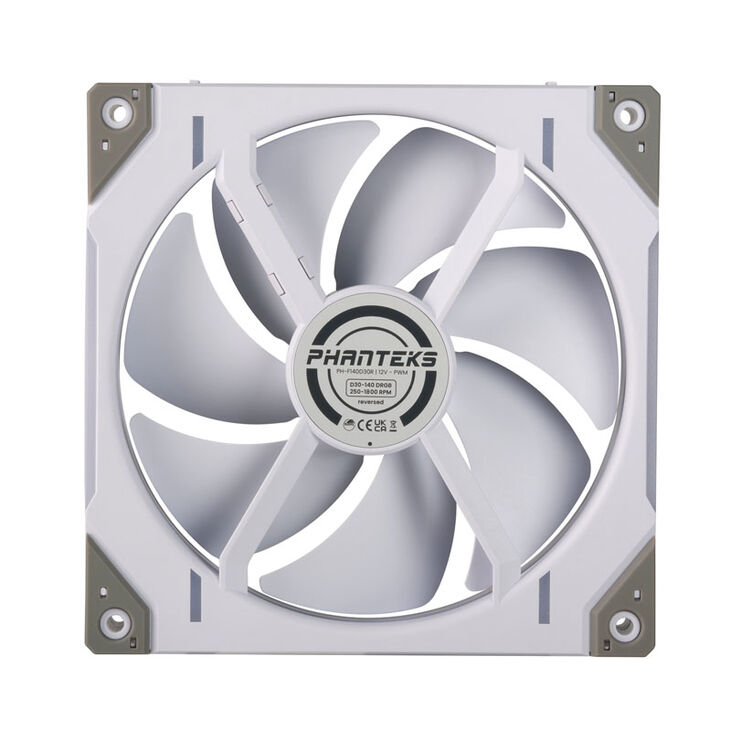 PHANTEKS D30 PWM Reverse Airflow, D-RGB Lüfter, 3er Pack - 140mm, weiß image number 3