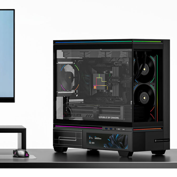Thermalright TL-M10 Vision PC Case, Mid Tower, ATX, Tempered Glass - Black image number 2