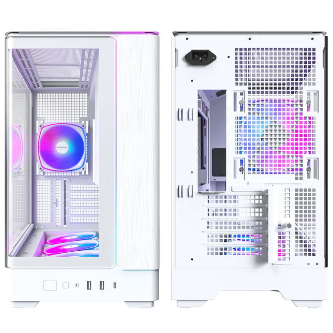 Montech KING 15 PRO PC Case, Mini Case, mATX, Tempered Glass, RGB - white image number 3