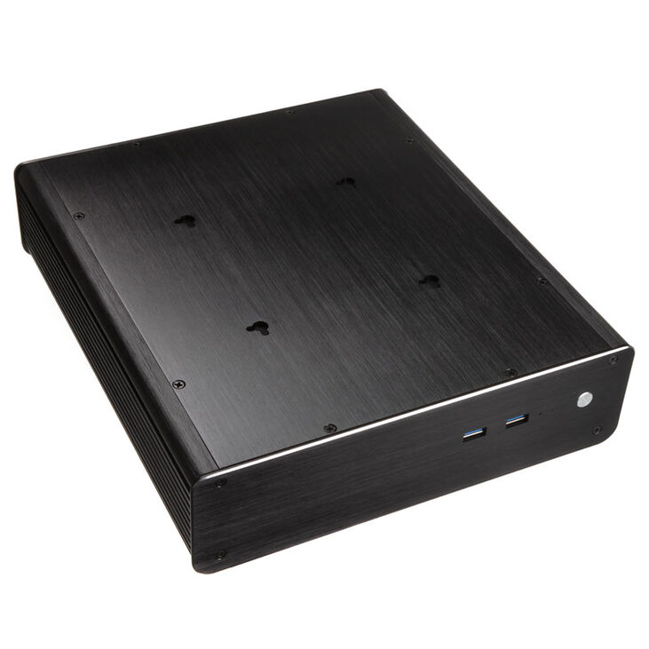 Akasa Euler M Fanless Mini-ITX case, 80W power supply, OEM - black image number 3