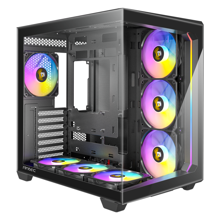 Antec C5 Computer Case, Mid-Tower, ATX, RGB, Tempered Glass - black image number 7