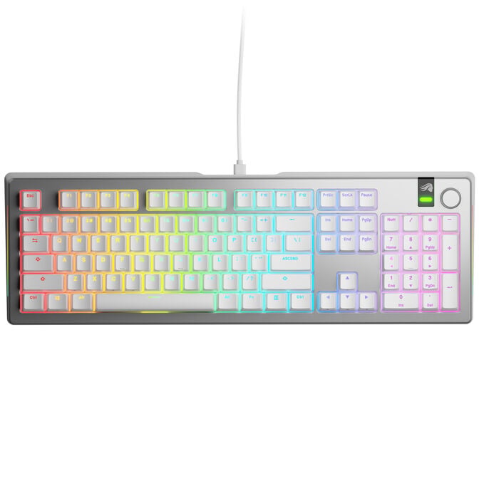 Glorious GMMK 3 Pro 100 % Custom Gaming-Tastatur - Pre-Built, ANSI (US), Fox Switches, silber image number 1