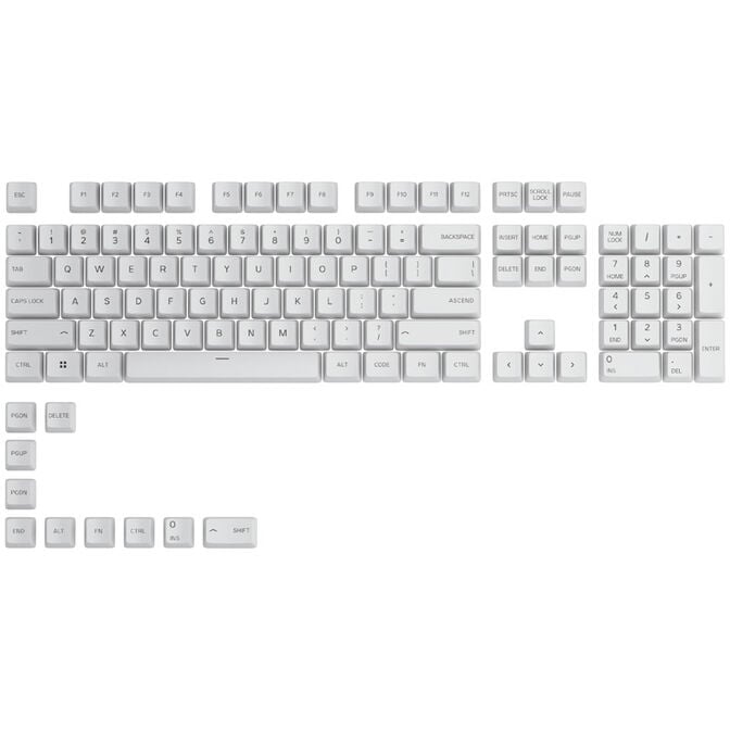 Glorious GPBT Keycaps - 114 PBT Tastenkappen, ANSI, US-Layout, Arctic White image number 0