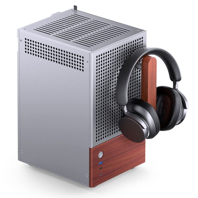 Jonsbo T6 PC Case, Mini-Tower, Mini-ITX, Tempered Glass, Wood &ndash; Silver image number 4