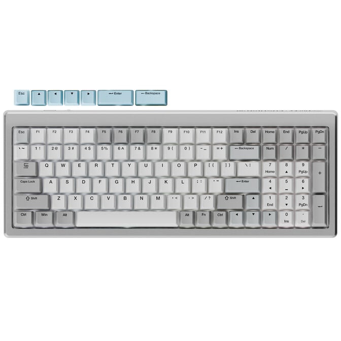 Ducky Cushion 98 Gaming-Tastatur, 96%, US-Layout, Shush Red Switches - Silver image number 5