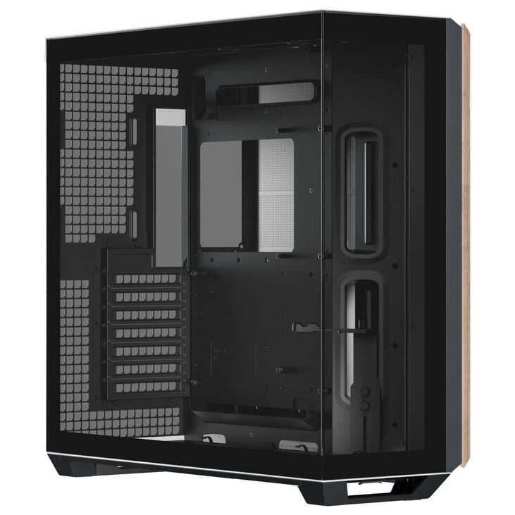 APNX V1 PC Case, Mid Tower, ATX, Tempered Glass – Wood, Black/White image number 1