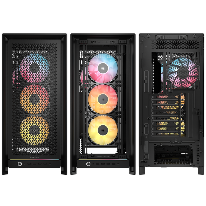 Corsair Frame 5000D RS ARGB PC Case, Mid-Tower, E-ATX, RGB, Tempered Glass - Black image number 7