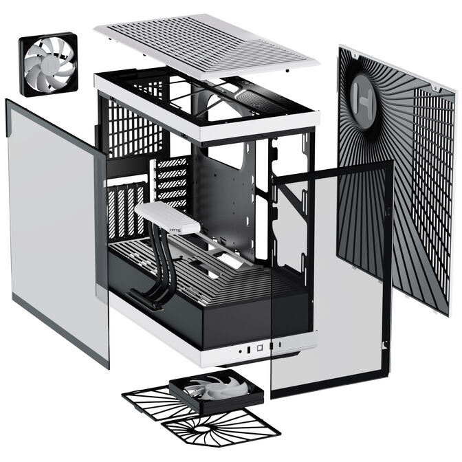Hyte Y40 PC Case, Mid Tower, Tempered Glass - Black/White image number 6