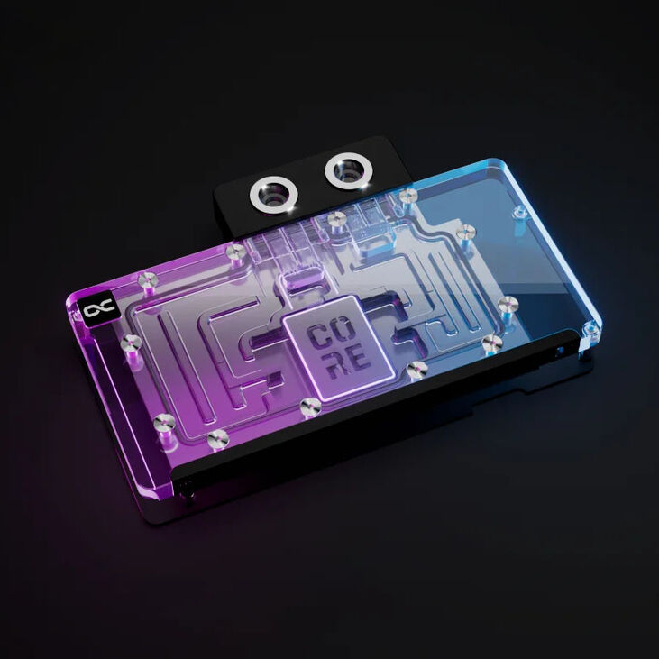 Alphacool Core RX 9070 Quicksilver/Swift GPU Wasserblock, ARGB, mit Backplate - Acryl image number 2