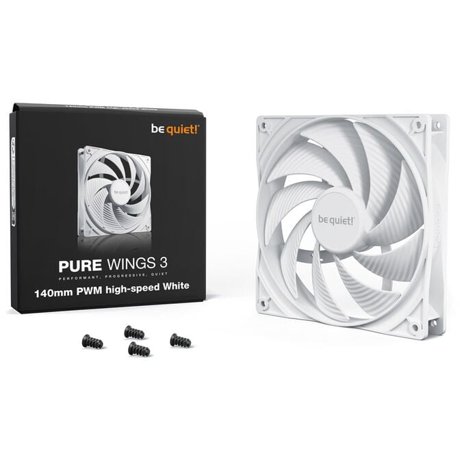 be quiet! L&uuml;fter Pure Wings 3 PWM - 140 mm, High Speed White image number 2