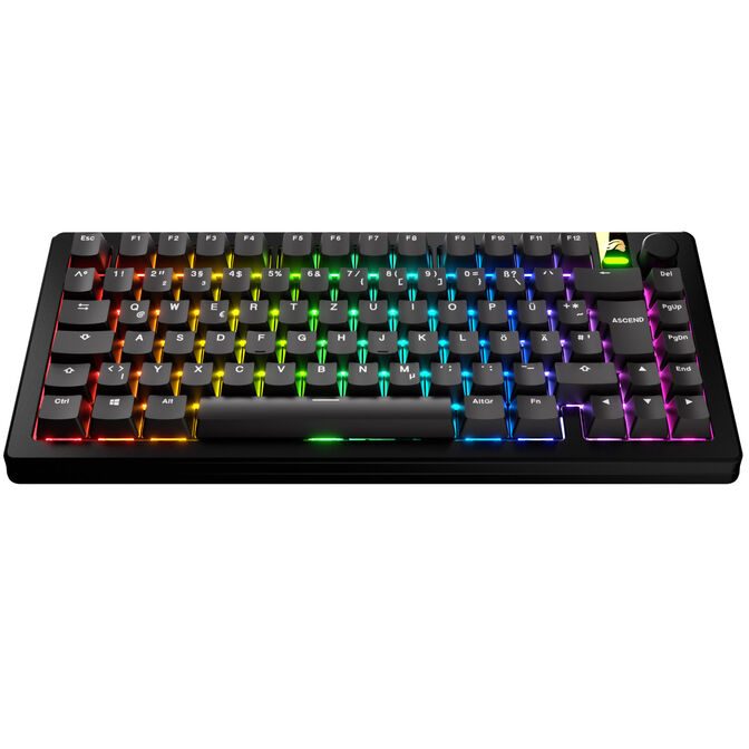 Glorious GPBT Basics Keycaps, ISO Layout (DE), PBT, Doubleshot - Classic Black image number 1